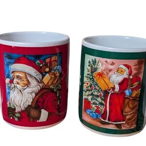 VINTAGE 1980s Santa Claus Christmas Mugs